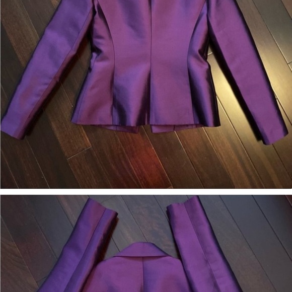 Sunny Choi Purple Silk 2 Piece Blazer and Matching Tank Set, Size 2 - Picture 5 of 7
